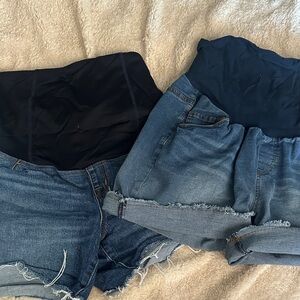 Maternity jean shorts bundle